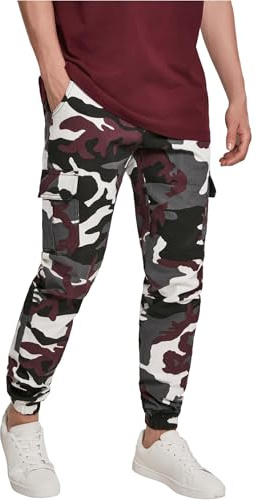 Urban Classics Men's Camo Cargo Jogging Pants 2.0 Trouser, Multicolor wine camo, 32
