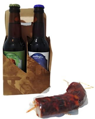 Cerveza Artesana Valles del Lúpulo (pack regalo con tapa de chorizo de león) en botellas de 33 cl (4 botellas de 33 cl)