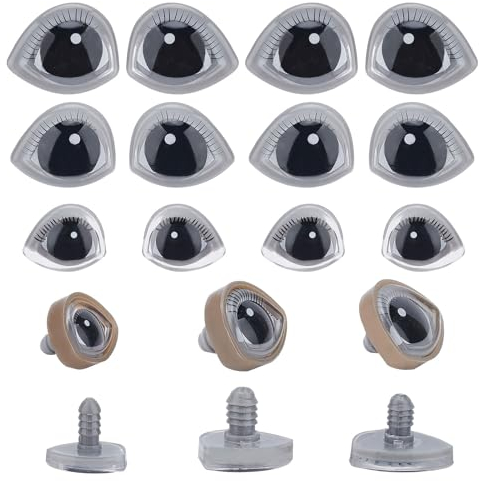 PandaHall 40 Setzt 3D Safety Eyes, 3 Größe Crafts Eyes with Eyelash Washers Crafts Bear Dog Cats Eyes Plastic Stuffed Crochet Eyes for Amigurumi Plüsch Animal Crafts Making