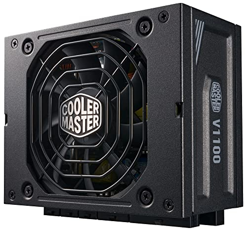 Cooler Master V1100 SFX Platinum – 80 PLUS Platinum, 1100 Watt SFX-Netzteil, vollständig modulares Netzteil, passend für Mini-ITX- bis ATX-Gehäuse, volle ATX 3.0-Unterstützung, leiser 92mm FDB-Lüfter
