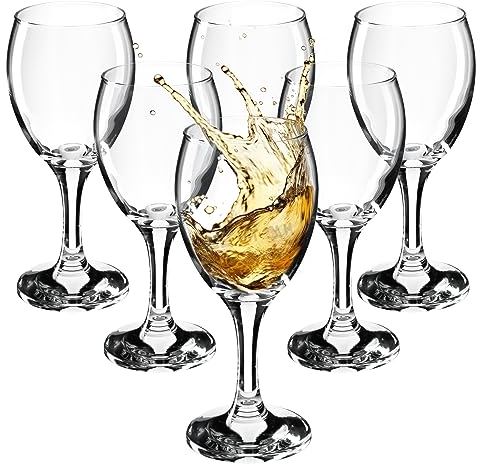 KADAX Verres à vin, verres à vin, passent au lave-vaisselle, verres élégants pour vin rouge et blanc, verres à vin long style (6 x 245 ml, pour vin blanc)