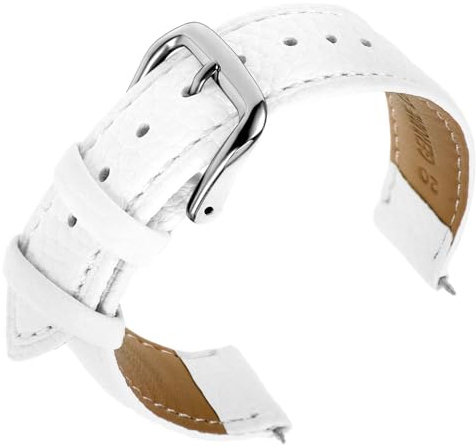 Cobee Bracelet de montre en cuir véritable vachette vintage, boucle en acier inoxydable, grain de litchi, universel pour homme et femme
