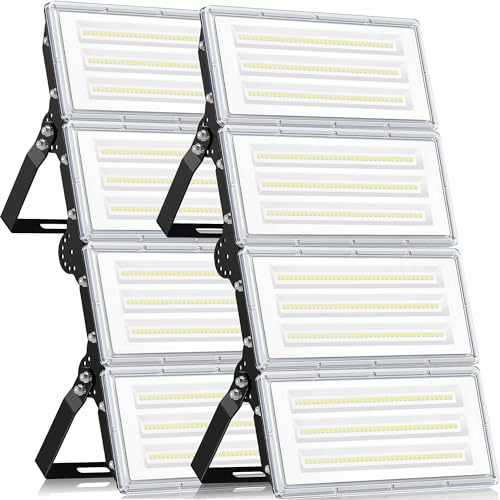 TASINUO Flood Lights Outdoor 400W 40000LM 4 in 1 Security Lights 2 Pack | 6500K Daylight LED Floodlight, IP67 Waterproof Wall Light with 180° Rotation, Outdoor Lights for Garden Garage Loft Stadium