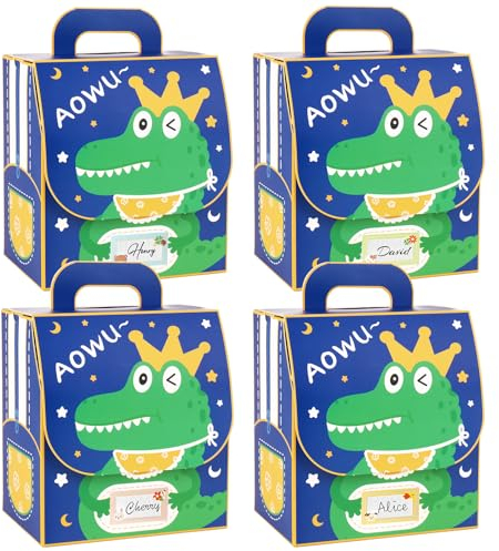 BOOMTOP 5pcs Schultüte Geschwistertüte Faltbare Zuckertüte Klein 20cm in Schulranzenform Kleine Leere Geschwister Schultüte Krokodil Geschenke Mitbringsel zur Einschulung für Jungen Mädchen Blau