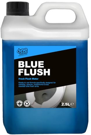 One Chem Professional Toilet Cleaner Blue Flush for Caravans & Motorhomes, 2.5 Litre, Formaldehyde Free, Blue Fluid