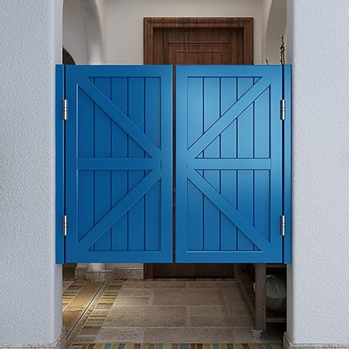 Salon-Türen aus Holz, automatischer Verschluss für Haus/Türen, blau, 85 x 100 cm, für Bar, Küche, Salon, Butler, Schwingtüren