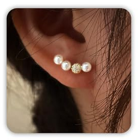 Pearl Drop Bijoux de Mariage en Perles, Boucles d'Oreilles en Or pour Femmes, Occasions Spéciales