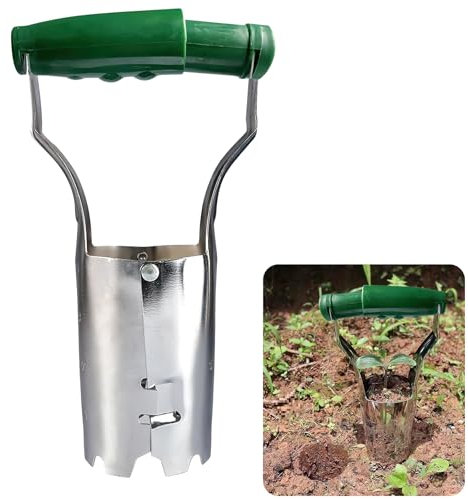 FairyPeach Plantoirs à Bulbes, Planteur de Bulbes à Fleurs avec Mesure, Trans-Planteur de Jardin, Outils de Plantation de Fleurs pour Semis de Fleurs, de Pommes de Terre et de Tomates (Vert)