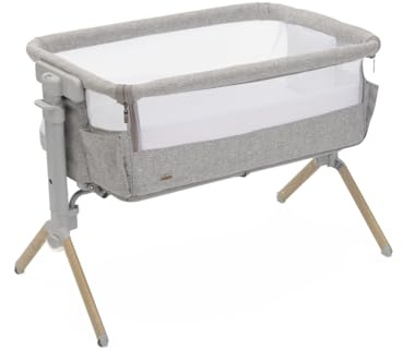 Chicco Next2Me Bedside Crib from birth up to 6 months, Co-sleeping crib with Motion Sensor Light, Travel Bag, Adjustable Height, Storage Pockets and Mattress, Scandinavian, 07087142610930