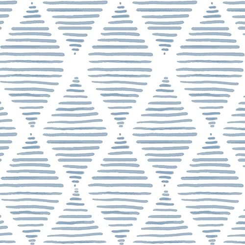 AMIGO Carta da Parati in Vinile Autoadesivo Rimovibile, Design Bohemien con Motivo Geometrico in Tonalità Blu, Ideale per Camera da Letto, Bagno e Altri Ambienti 44x600cm