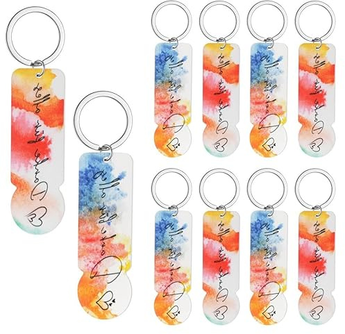 KWJEIULSOQ 10 Stück Neujahr Glücksbringer Einkaufschip Schlüsselanhänger Glücksbringer Schlüsselring für Frauen Öffnungschip für Einkaufswagen Kleines Mitbringsel Geschenk zu Silvester