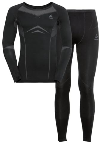 Odlo Fundamentals Performance Warm Men's Functional Underwear Set, black - odlo graphite grey, S