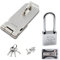 Türriegel und Türschloss Set, WJUAN 4 Zoll Vorhängeschloss Tür Hasp, mit Vorhängeschloss 4,7 mm Bügelstärke und 4 Schlüssel, Riegelschloss, Schuppenschloss für Schlafzimmer, Schrank, Garagentor