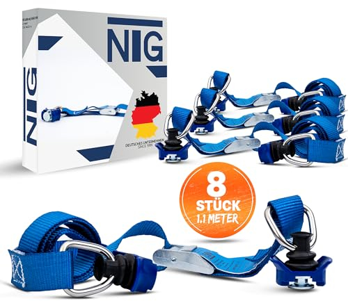 1-12 Stück Spanngurt für Airlineschiene mit Klemmschloss und mit Kunststoff-Fitting, Endbeschlag Spanngurte DIN EN 12195-2 (8 Stück)