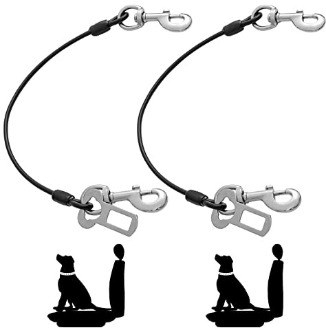 Mi Metty Anschnallgurt Hund Auto, Bissfeste Hundeleine aus Stahldraht mit Auto, Hunde anschnallgurt Auto für alle Hunde