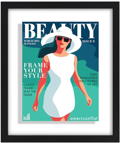 Americanflat 12.5x15 Diploma Frame with Shatter-Resistant Glass - Floating Frame Made of Engineered Wood - Signature Float Collection - Picture Frames for Wall Display - Black