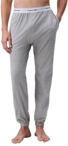 Calvin Klein Modern Cotton Lounge Joggers Pantalones de pijama, gris melange, Small Hombre