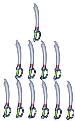 BESTonZON 12 Pièces Couteau Pirate Jouer à la Tente Jeux de Plein air Faux Toys Decoration Fete Deguisement Enfant Ballons de baudruche Gonflable Pirate Couteau de scène PVC Grey