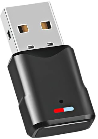 USB Bluetooth 5.3 Adapter for PC PS5 PS4, Plug & Play Bluetooth Dongle, Low Latency Audio, 20 M Wireless Transmitter Dongle, Without Digital Screen Touch Display Panel Compatible with Windows 7/8/10