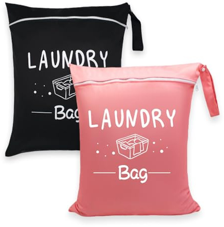 MSLSOZ 2 bolsas de viaje para lavandería, bolsa de ropa húmeda con asa a presión, bolsas de lavandería de viaje para ropa sucia con cremallera, adecuadas para la familia, natación, fitness, dormitorio