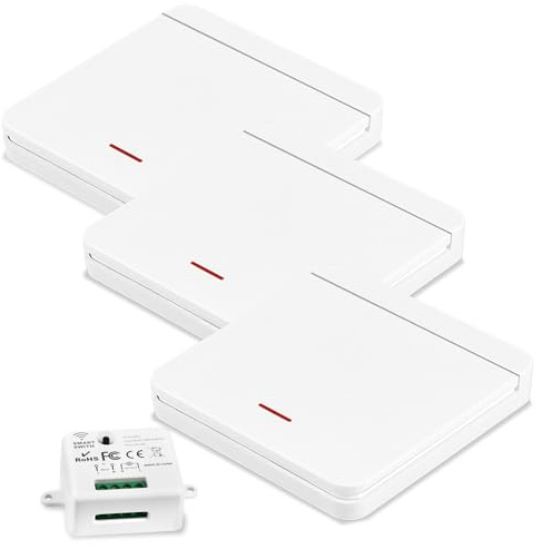 Interruptor de luz inalámbrico, transmisor de seguridad y controlador de receptor, 3-1