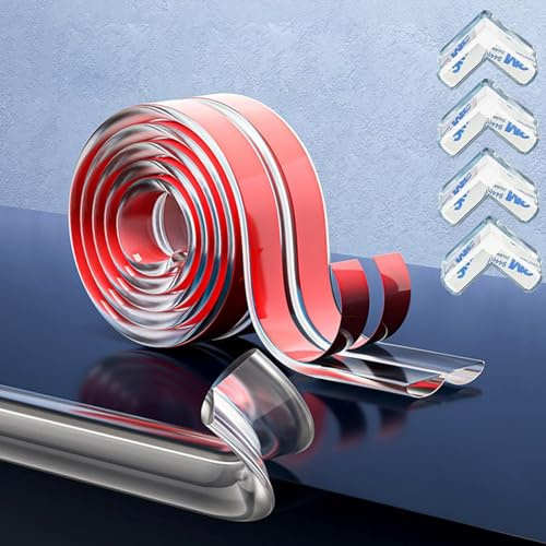Baby Proofing 20ft (6M) Edge Corner Protector with 4 Corners, Clear Soft Corner Protectors Baby Proof, Furniture Corner Guard & Edge Safety, Edge Protector for Table and Fireplace(20ft L*1.56inch W)