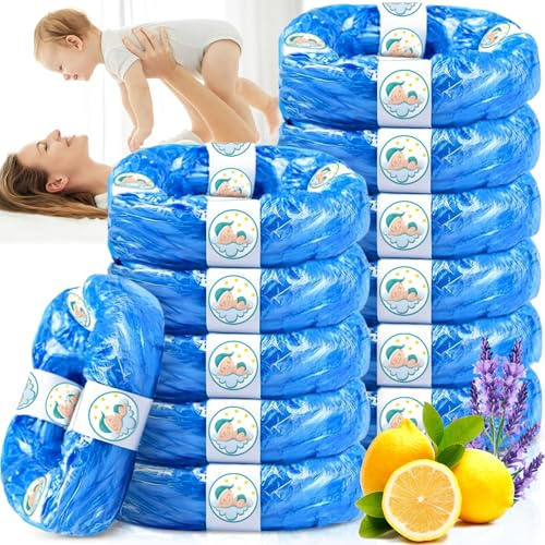 ZPQAODI 12 Pièces Recharge Poubelle a Couche 4,5m, Sac Poubelle Couche Grande Capacité l'environnement, Résistant à la Déchirure, Antibactérien, Anti-odeurs,Compatible avec tous les types de recharges