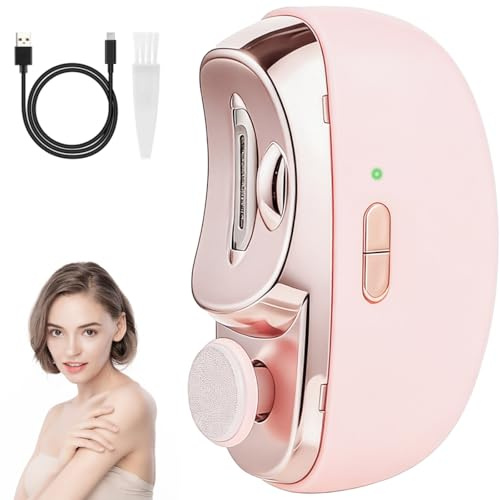 Coupe-ongles électrique automatique avec polisseuse 2 vitesses réglables avec boîte de rangement Rose