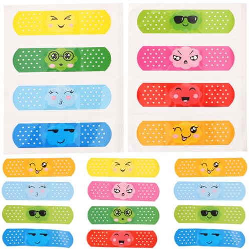 STAHAD 40 Tiras Adhesivas de Dibujos Animados para Niños Buena Adhesión y Material Pe, Vendajes Transpirables para Uso Diario y Viajes en Varios Colores