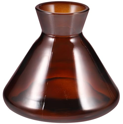 EXAOMBLE Flacone Diffusore in Vetro Trasparente Riutilizzabile da 220 Ml Bocca Larga a Tromba per Oli Essenziali e Aromaterapia per Ambienti Domestici