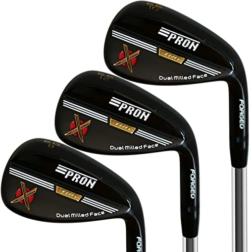 Japan Wedge Set oder Single Herren-Golfschläger, TRV-Modell, USGA R A Rules, schwarzes Öl-Finish, 50, 54, 58 Grad, 10, 12, 8 Sprungkraft, Krisa-Stahlschaft, 3 Stück