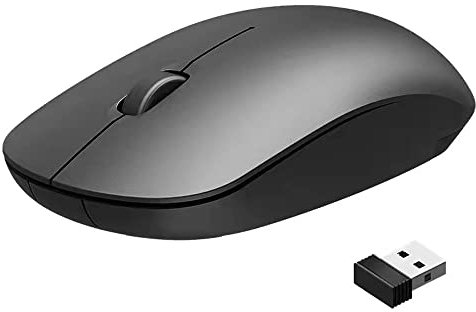 Ovegna T10: mouse wireless da 2,4 GHz 4000 DPI, molto leggero, silenzioso, ultra sottile per PC, laptop, Android Box, SmartTV Windows 8/10/11, Mac OS e Linux (inclusa la batteria)
