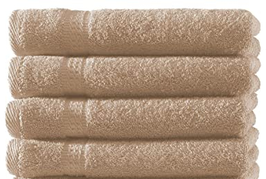 Zestri Frottier Gästehandtuch 4er-Set | Beige 30x50 | 100% Baumwolle 500g/m² | Öko-Tex Standard 100 Handtuch Gästetuch