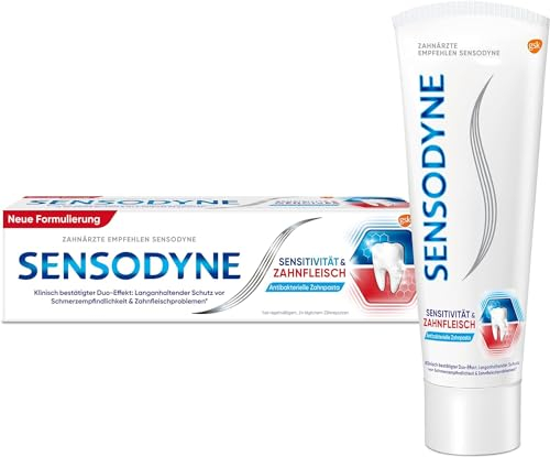 Sensodyne Sensitivität & Zahnfleisch Zahncreme, 75ml, Zahnpasta für verbesserte Zahnfleischgesundheit und Reduktion der Schmerzempfindlichkeit