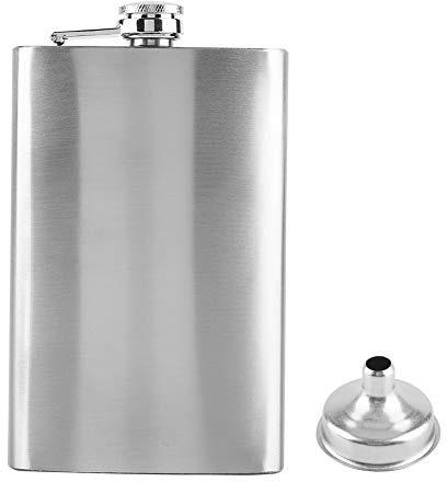 Petaca para licor para hombres, petaca de acero inoxidable con embudo, juego de petaca, petaca de bolsillo para acampar(10oz)