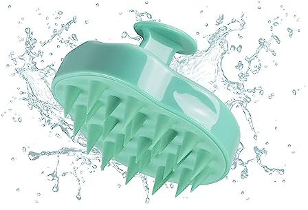 BEPER C301ABE002 Massaggiatore Cuoio Capelluto, Spazzola per Capelli in Silicone per Shampoo e Massaggio Testa, Verde acqua