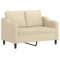 vidaXL Sofa 3-Sitzer, Loungesofa Couch mit Armlehnen Rückenkissen, Wohnzimmersofa Designsofa mit Metallgestell, Sitzmöbel Dreisitzer, Creme Stoff