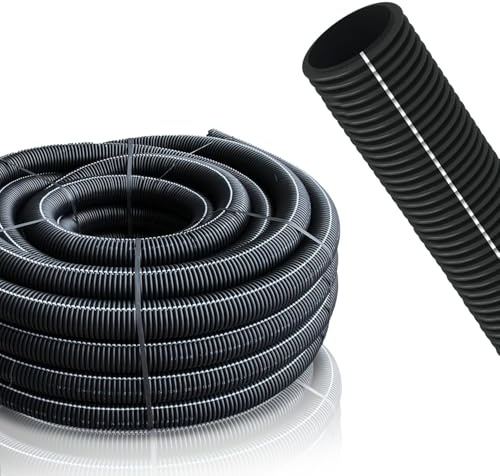 METEOFLEX Protect XL Leerrohr innen glatt 450N mit Muffe mit Einzughilfe M40 / M50 / M63 aus HDPE - Wellrohr für Erdreich, Erdverlegung, Außenbereich etc. (M40-10m)