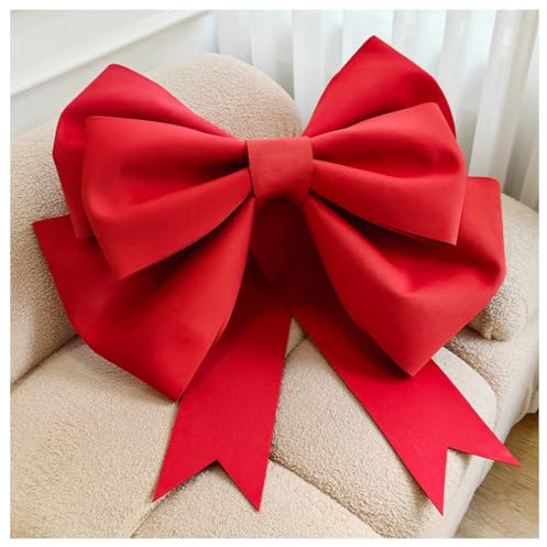 Wisafory Nœud de Grande Taille en Rouge - Nœud Décoratif Géant pour Voiture, Nœud Cadeau, Nœud de Décoration pour Voiture, Nœud de Fête pour la Saint-Valentin, le Mariage, Noël, Anniversaire - 75 cm