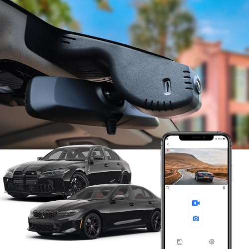 Fitcamx Dashcam Lämplig för BMW 3 Series M3 G20/G21/G28/G80/G81 2020-2024 (HD2-6308), OEM Bilkamera 4K 2160P UHD Video WiFi, G-sensor, Loop-inspelning, WDR Dash-kamera, Plug & Play, 64GB kort