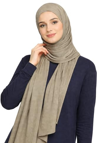 HENKi - Pañuelo de jersey de 100% algodón, hijab para mujer, premium, 180x100cm, Extra Lang