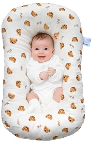 Sofoliana Baby Lounger, Newborn Lounger with Breathable & Soft Cover for Floor, Couch & Travel, 0-24 Months Newborn Babies Essentials Gifts. (2 Cover Included)