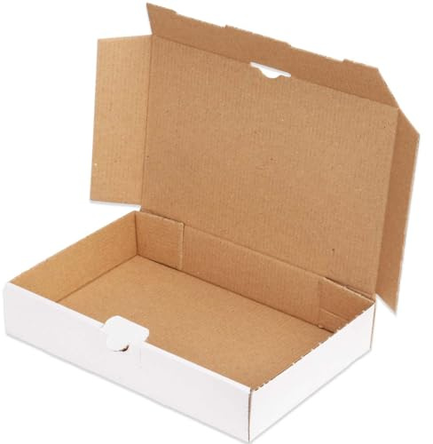 kartonprimus Maxibriefkartons 240 x 160 x 45 mm MB-3 weiß Maxibrief Karton Faltschachtel stabil Versandkarton für Post DHL Versand DIN A5 Warensendung Büchersendung Versandschachtel (25 Stück)