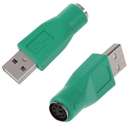 Porgeel Adaptador PS/2 PS/2 Macho a USB Hembra Adaptador de Puerto convertidores USB para Teclado Antiguo ratón Piezas