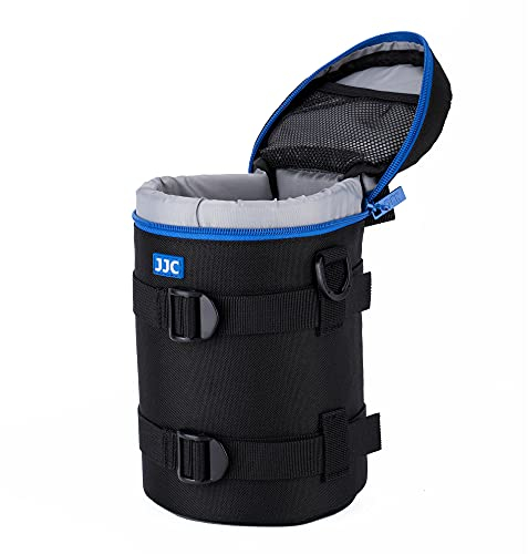 JJC Deluxe Objektiv Tasche mit 1 x Umhängeband, Wasserabweisend, Schwarz, passt Objektiv Durchmesser und Höhe unter 110 x 190mm (4.3 x 7.5”)