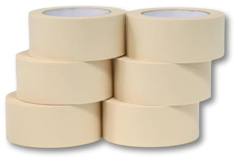 JAK Industrial 6 Rolls - 2 Inch Masking Tape for General Purpose/Painting - 60 Yards per roll