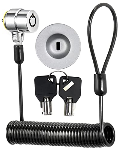 I3C Kabelschloss für PC Sicherheitskabel mit Schlüssel Laptopschloss Sicherheitsschloss für Laptop Tablet (1 Stück Silber)