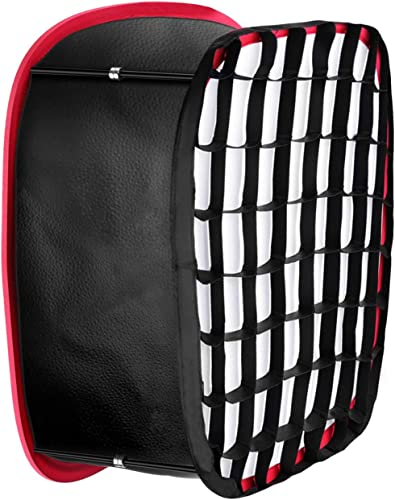 Neewer Foldable Softbox Light Box with Strap Clip, Grill and Carry Bag Compatible with Neewer 480/660/530 LED Light Panels, Opening 10 x 8.7 cm (Black + Red)