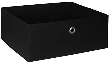 URBNLIVING Collapsible Non Woven Storage Boxes Toys Basket (Black)