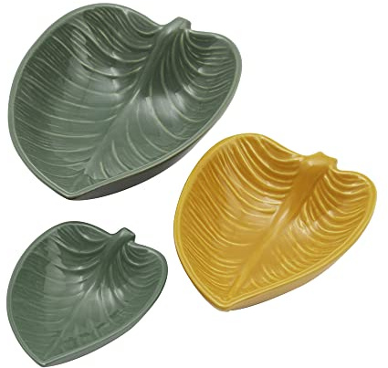 Mason Cash in The Forest Set of 3 Leaf Dishes